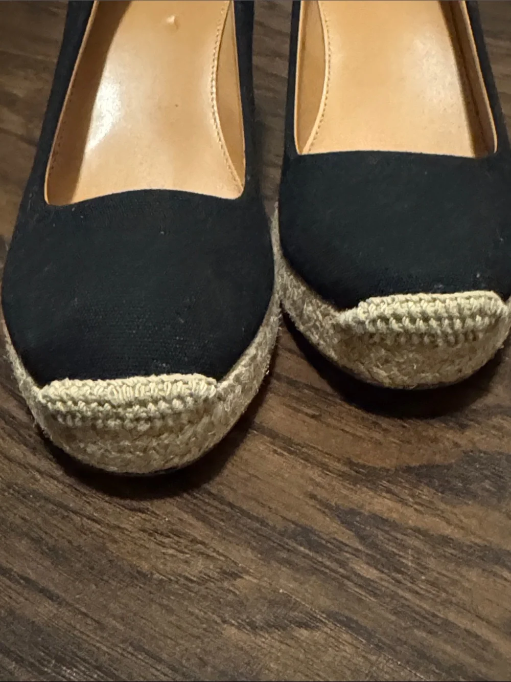 J. Crew Black Canvas Espadrille Wedges